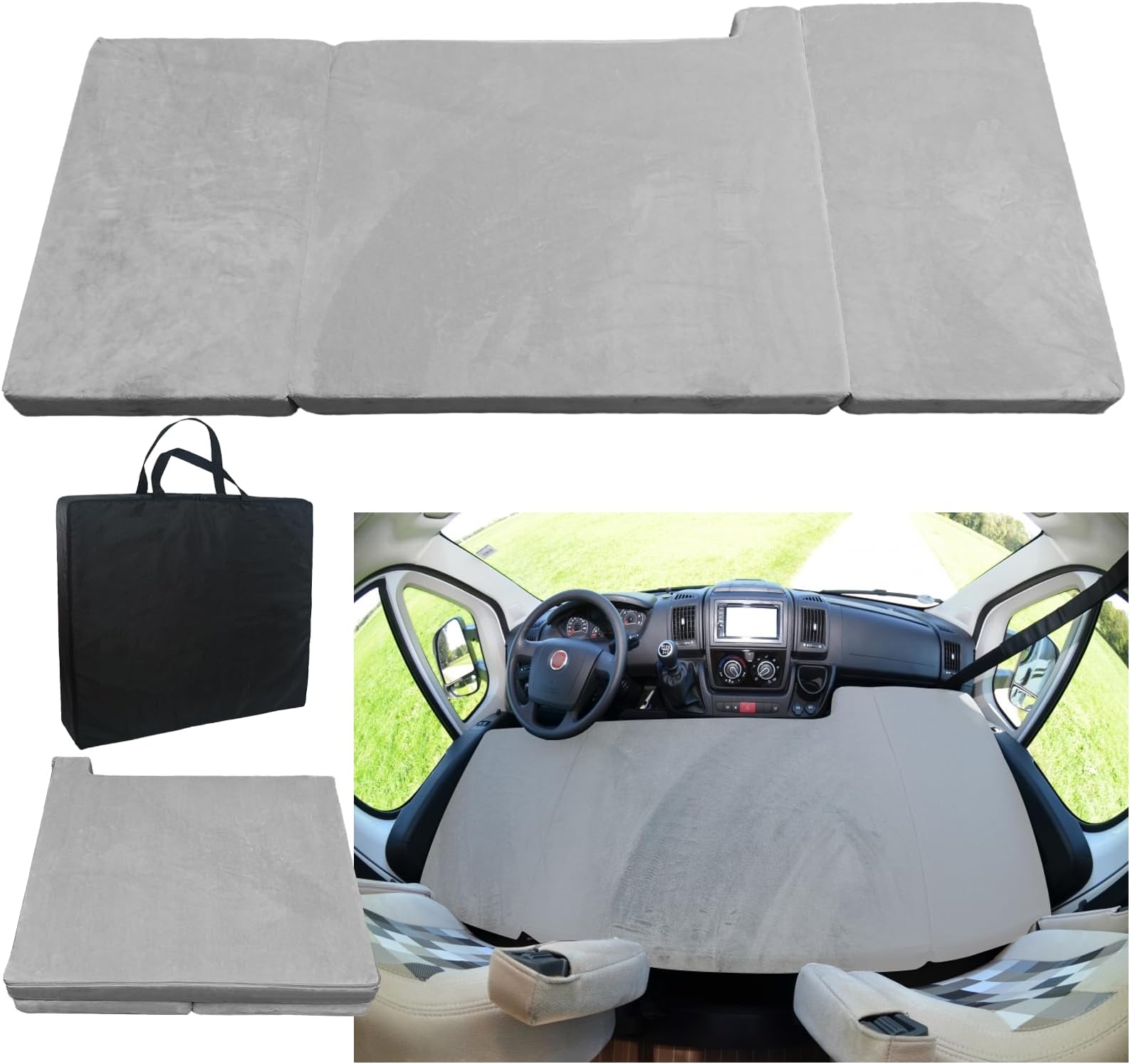 Matelas Pliable Lit Avant Camper Mercedes Classe V Gris (+2014) - Couchage Sièges Avant
