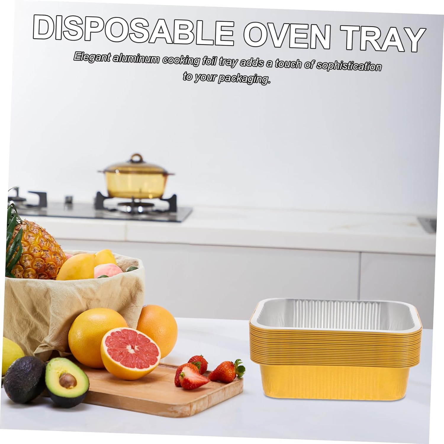 20pcs Foil Pans Disposable Food Trays for Baking and Cooking Chafing Dish for Toaster Oven for Meal Prep and Takeaway