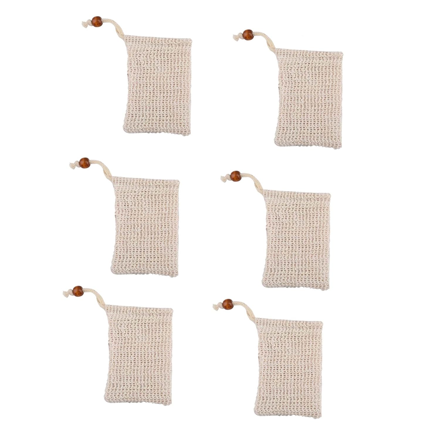 6 Pack Ramie Soap Shower Foaming Nets for Bubble Cleaning