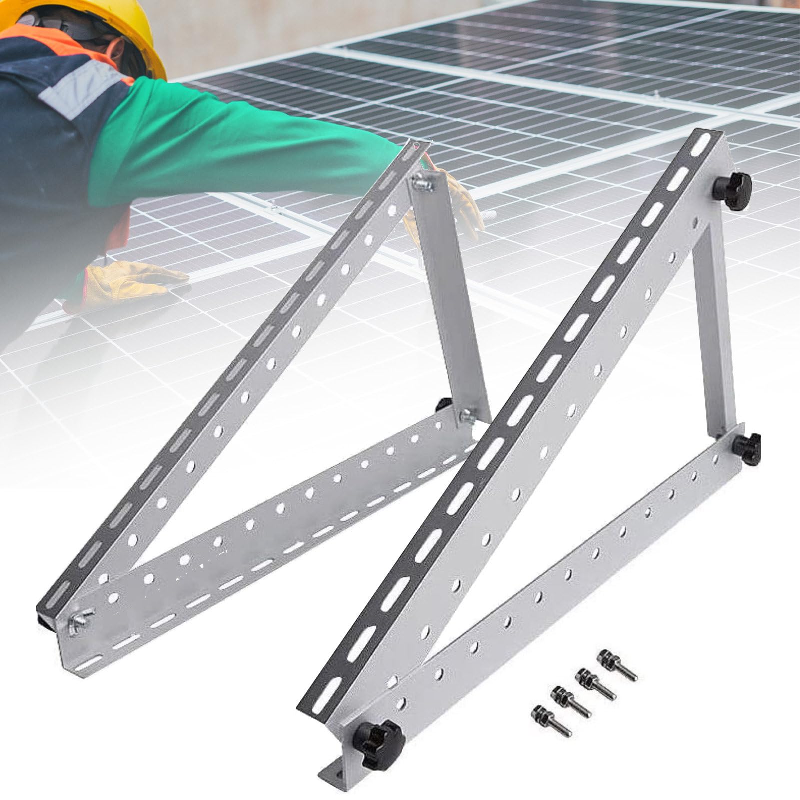 Staffa di montaggio solare regolabile, 22"/28"/41", staffe di montaggio inclinabili per pannello solare, angolo di supporto regolabile, kit di montaggio per camper, tetto, barca, qualsiasi sistema