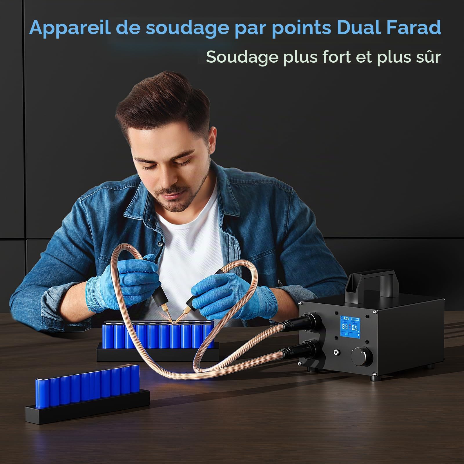 SEESII SE-223 Appareil de soudage à points avec condensateur 3000 F 250 positions réglables écran LCD 4,57