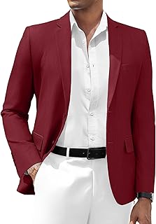 Mens Casual Blazer Slim Fit Suit Jacket Two Button Lightweight Sport Coat