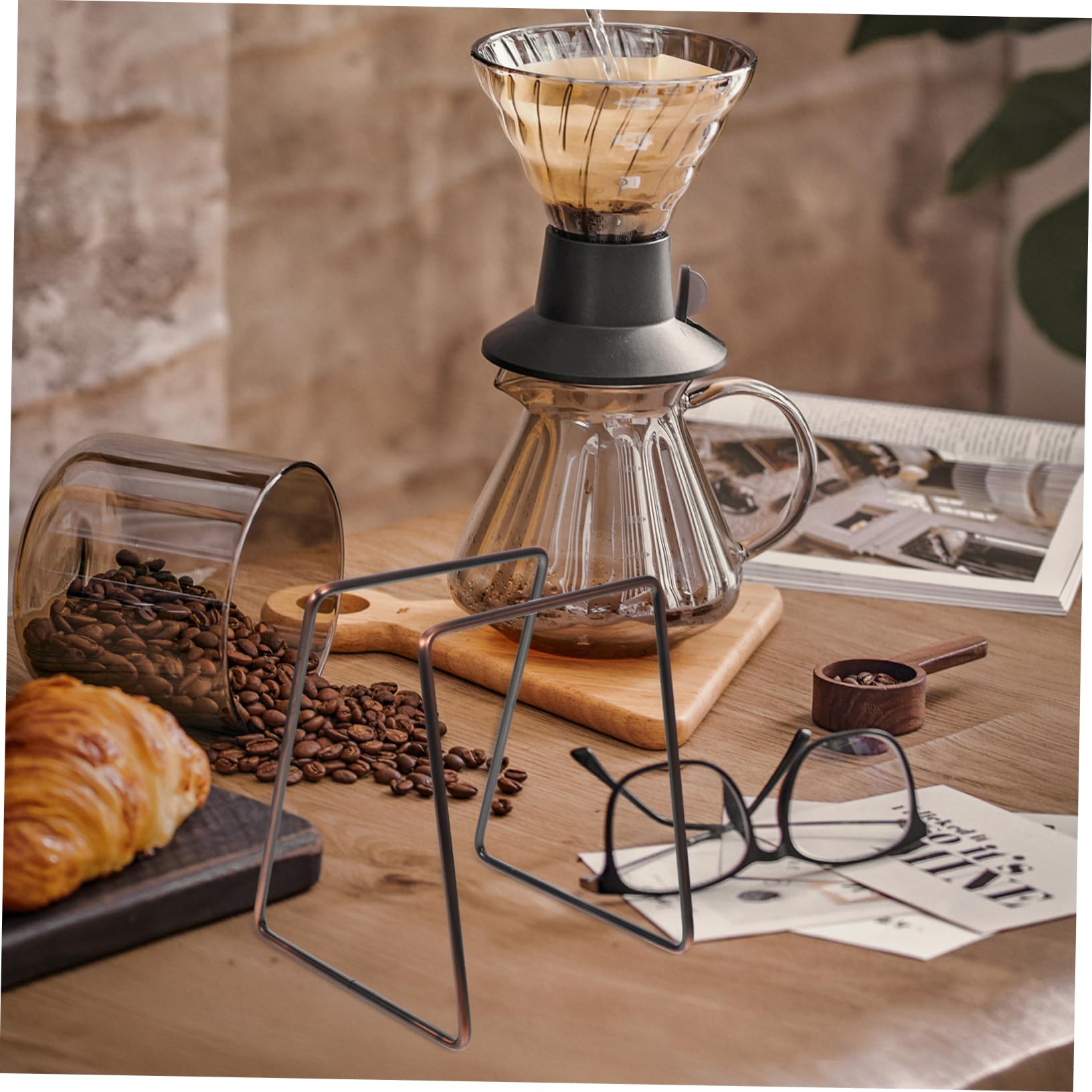 Soporte para Gotero de Café, Rejilla para Filtros de Café de Metal, Portavasos Reutilizable Fácil de Transportar para Uso en Cafetería
