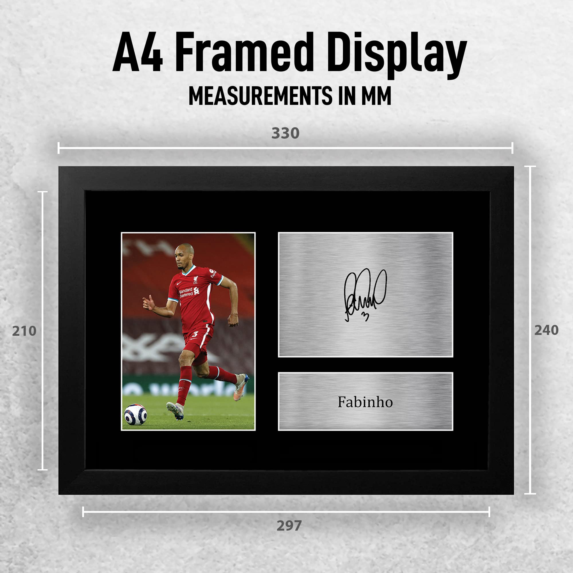 HWC Trading FR A4 Fabinho Fabinho Liverpool Gifts Printed Signed Autograph Picture for Football Fans and Supporters - A4 Framed - Image 2