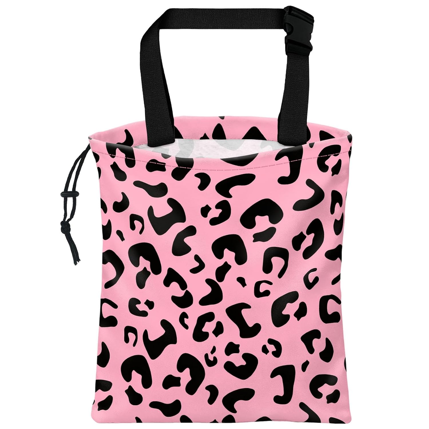 XIANGYUAN Cute Car Trash Bag,Hanging Car Organizer and Storage Bag,Trash Bin for Car Accessories,Cars Back Seat Organizer for Vehicle Travelling Camping(Pink leopard print)