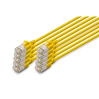 DIGITUS Cavo LAN Cat 6A – 2 m – 10 pezzi – Slim – F/FTP – Giallo