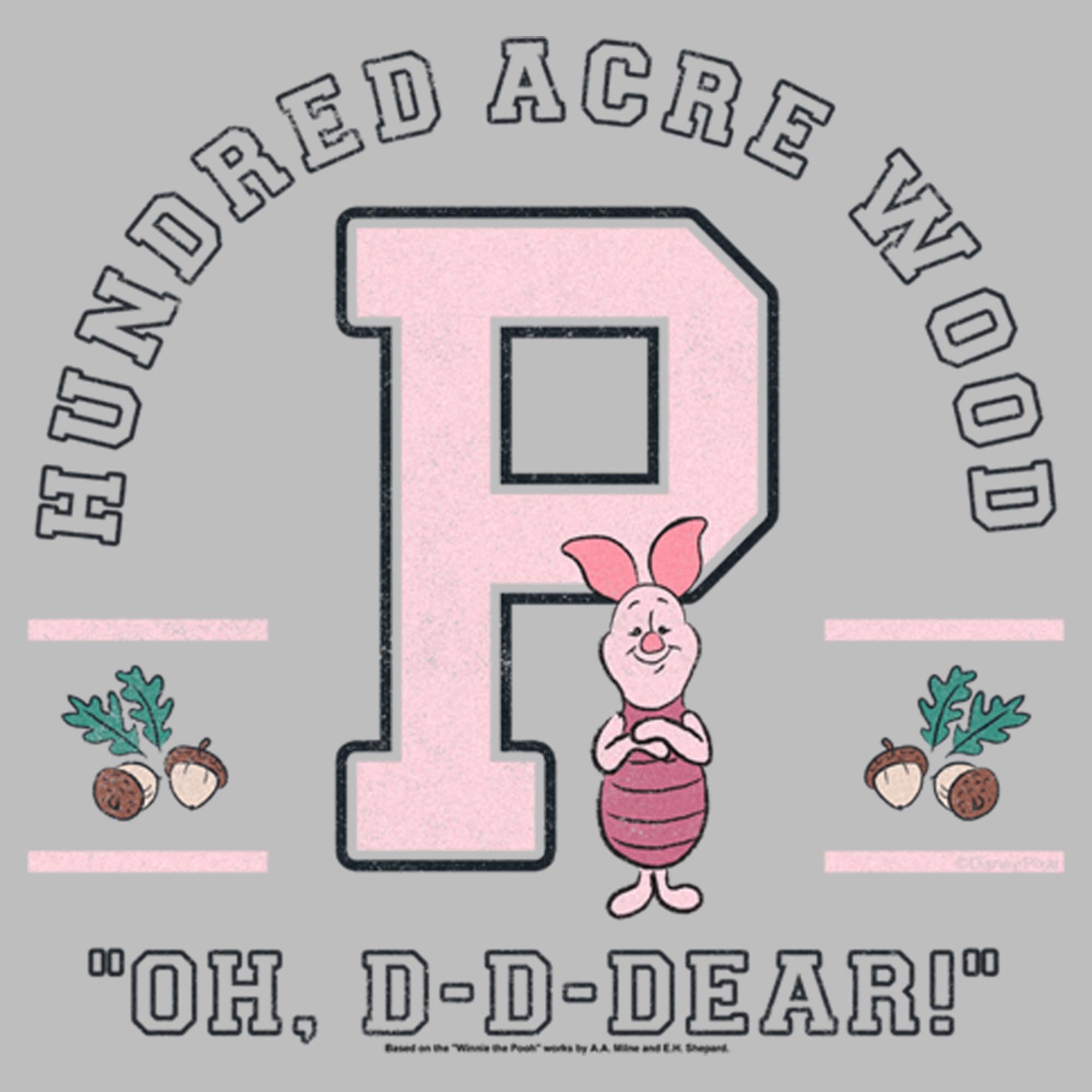 Disney Męska koszulka 'Piglet Collegiate', atletyczna wrzosowa, 3XL