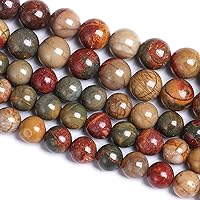 Vista 30 de 12MM 30 unidades de cuentas sueltas de jaspe obsidiana de copo de nieve marrón natural para hacer joyas, pulseras DIY