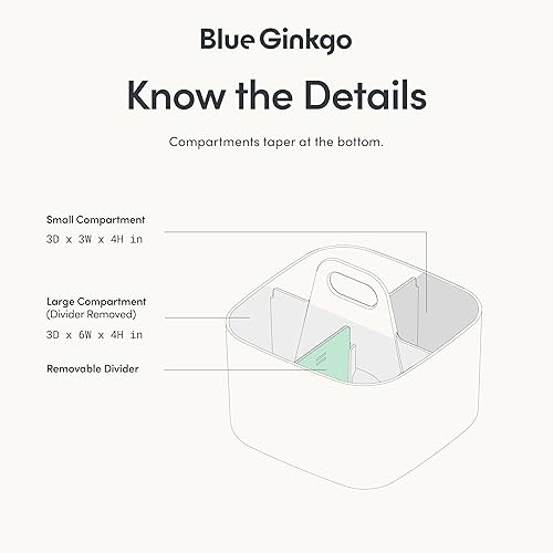 Miniatura 4 de BLUE GINKGO - Organizador apilable pequeño para baño, oficina, manualidades o suministros escolares, transportador portátil hecho en Corea