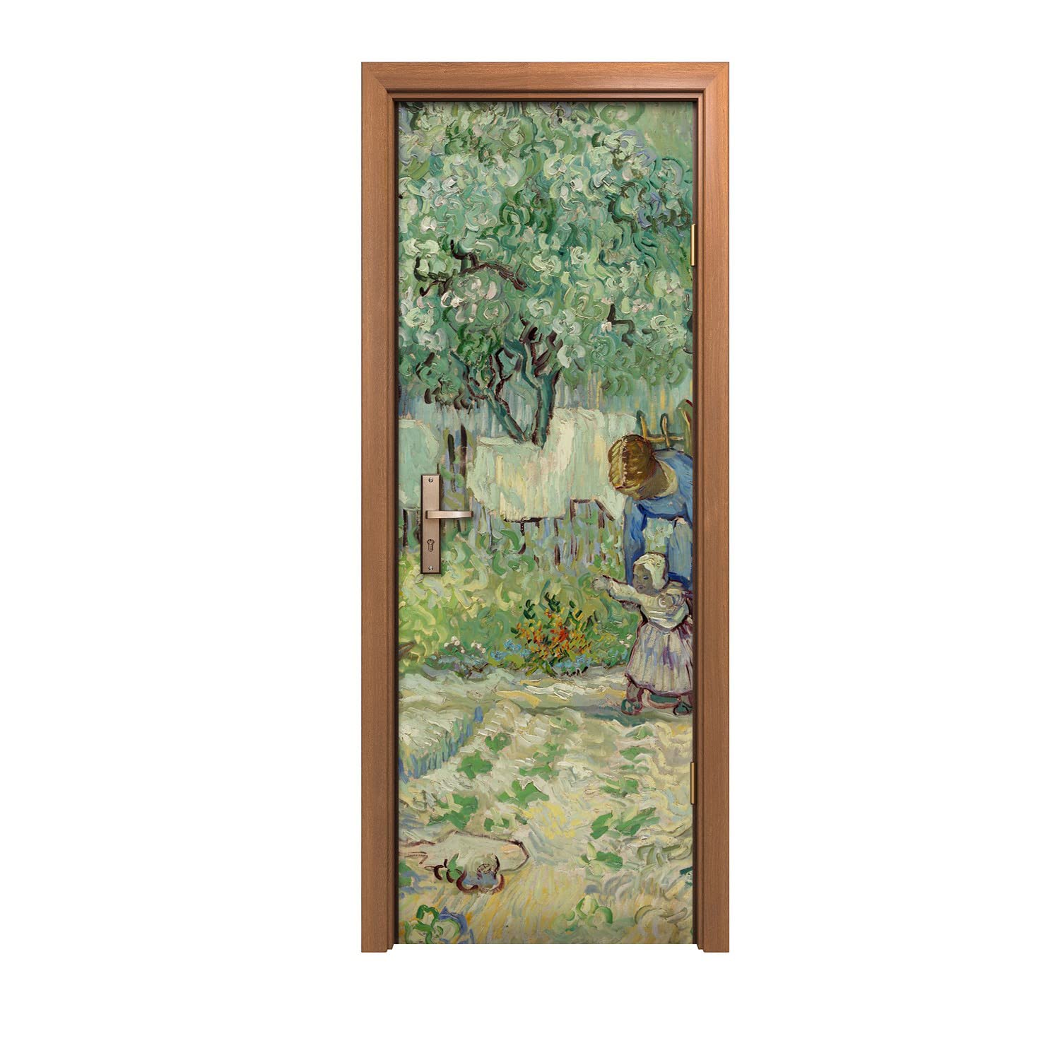 Autocollant de porte murale 70x200cm pour masquer les rayures et décorer le salon