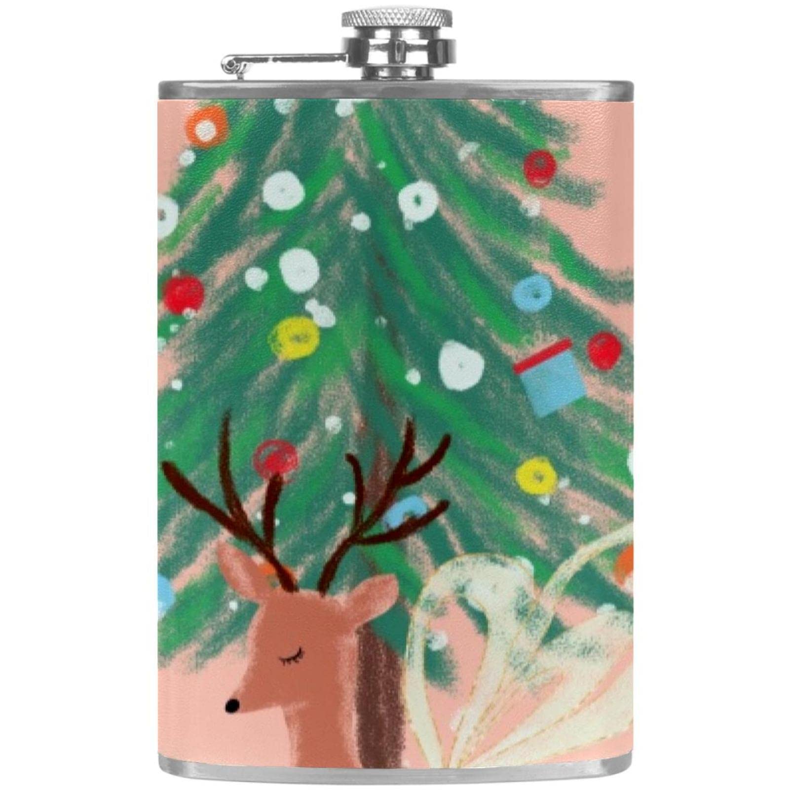 Flasque de poche Noël en acier inoxydable avec entonnoir pour liqueur