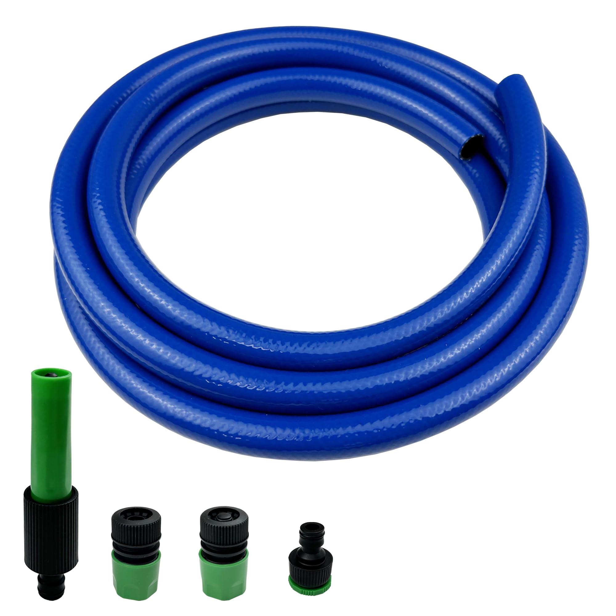 Darnassus Short PVC Garden Hose with Plastic Quick-Connect - 3M (10FT) Leak-Proof and Kink-Free, 12 mm (1/2") ID Leader Hose for Washing Machine RV Caravan