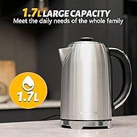 Vista 8 de Electric Kettle, 1.7L/1500W, Stainless Steel, Digital Touch Panel, Keep Warm Function, Auto Shutoff, BPA-Free, Hot Water Kettle for Coffee & Tea, No
