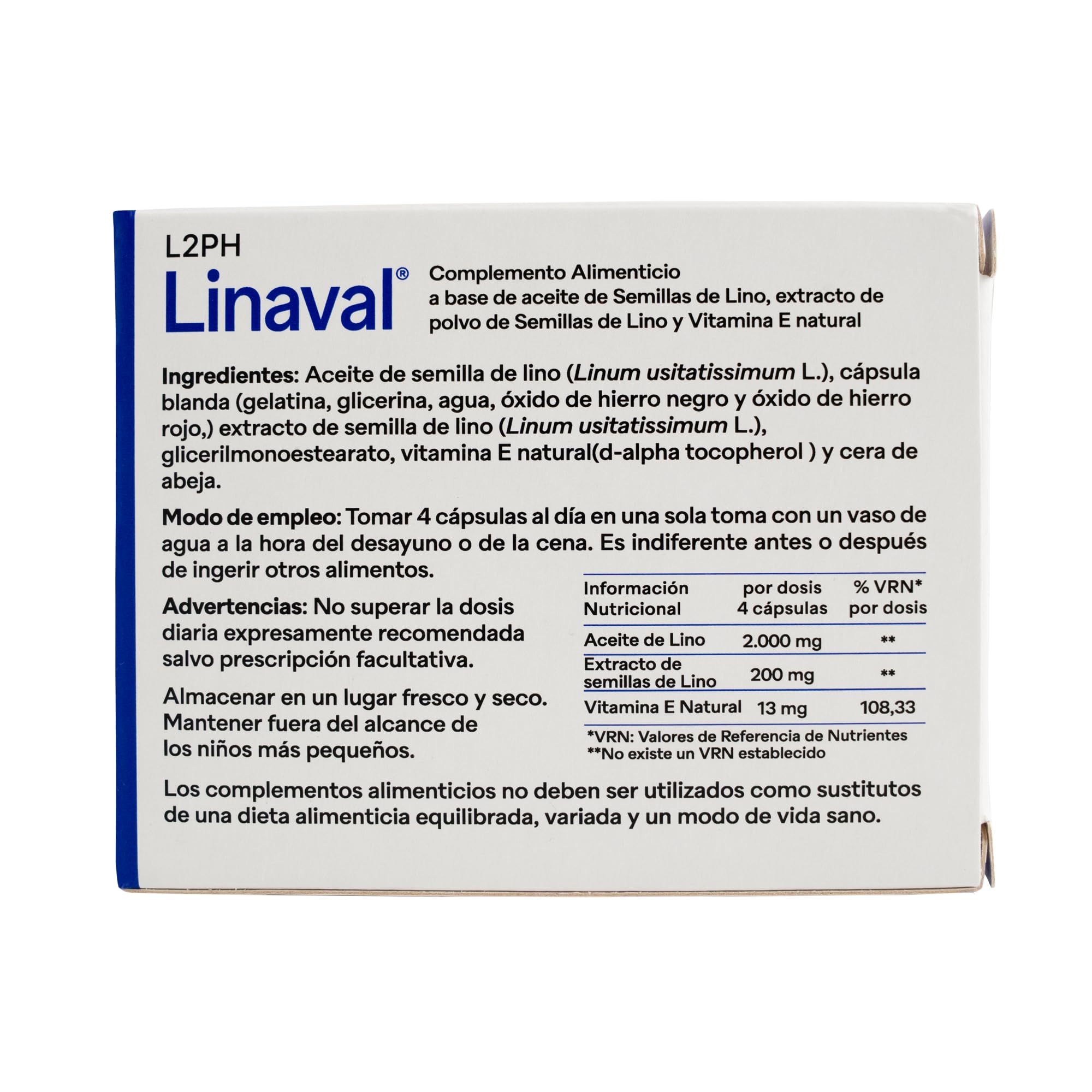LINAVAL Complemento alimenticio para hidratación profunda de piel, ojos y mucosas (120 cápsulas). Complemento nutricional con Omegas 3-6-7-9 y Vitamina E