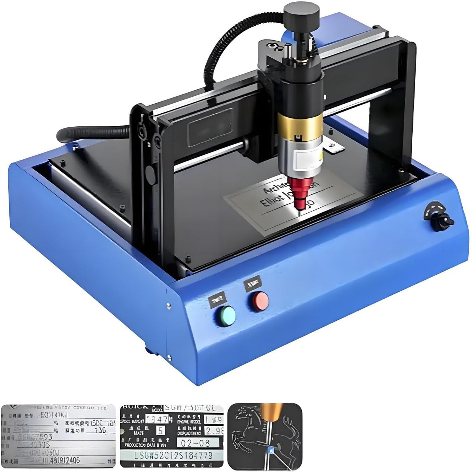 Macchina elettrica per marcatura dei metalli, 400 W, incisore per lettere, 2 in/s per targhette, gioielli, metallo, acciaio, plastica dura, 30 cm x 20 cm