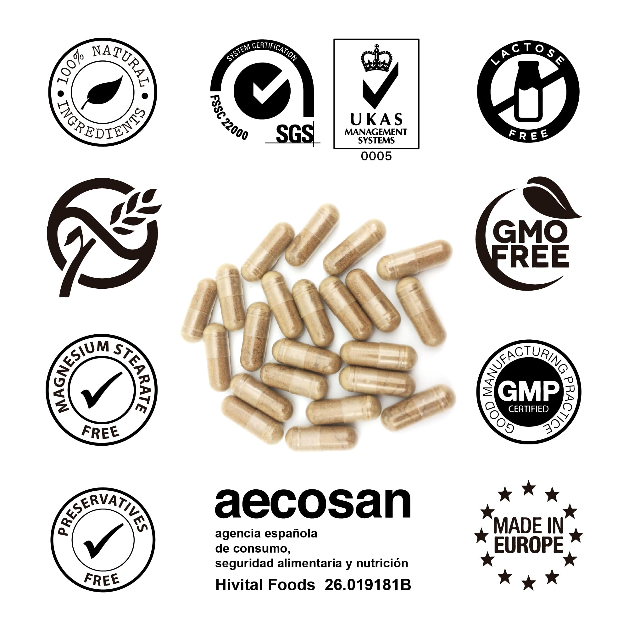 Marine Chitosan 2000 mg. 240 Kapseln für 2-monatige Behandlung. Natürliches Chitosan aus Chitin von Krustentieren. Natürlicher Ballaststoff. Hergestellt von HIVITAL