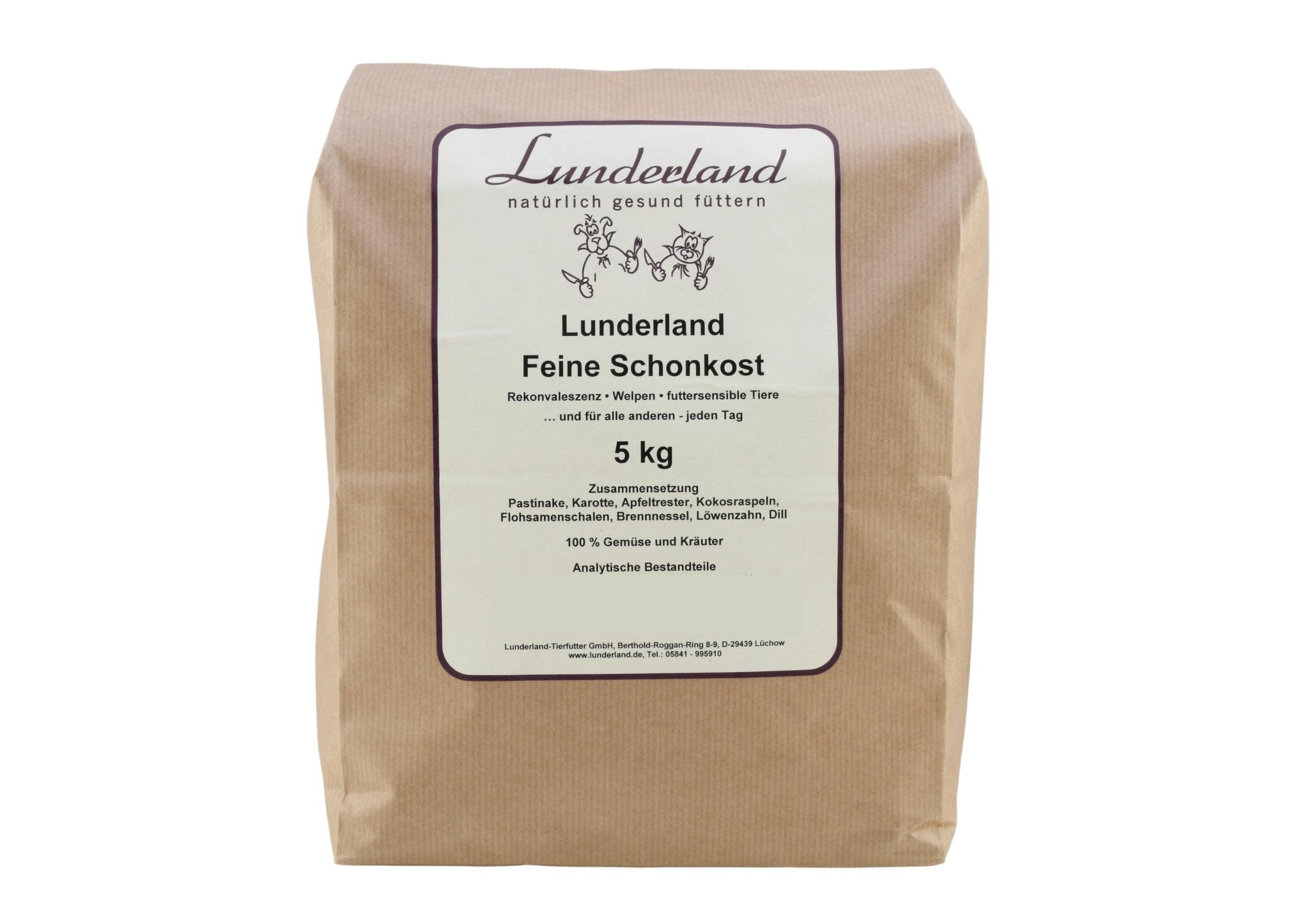 Lunderland Delikatna karma 5 kg, mikser bezzbożowy do mielenia mięsa. Rekonwalescencja - szczenięta - zwierzęta wrażliwe na karmę - i dla wszystkich innych - każdego dnia