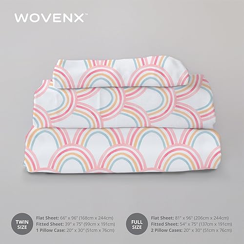 Miniatura 3 de wovenx Juego de sábanas de viscosa orgánica derivada de bambú para niños, sábanas bajeras de tamaño individual o matrimonial, certificado Oeko-Tex,