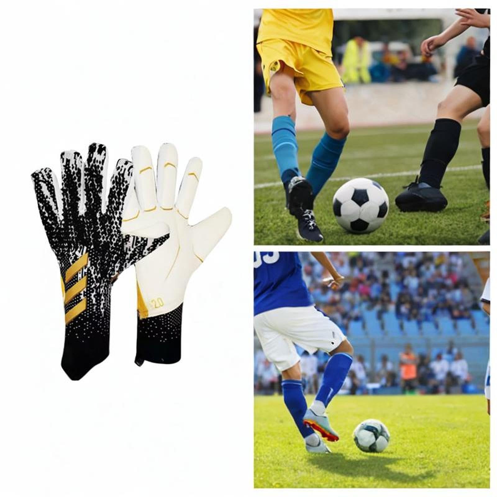Goalkeeper Gloves for Adults Children Soccer Goalie Gloves for Outdoor Games Size 5 Black and Gold|Sporting Goods | Team Sports | Soccer | Clothing, Shoes & Accessories | Gloves-image-32