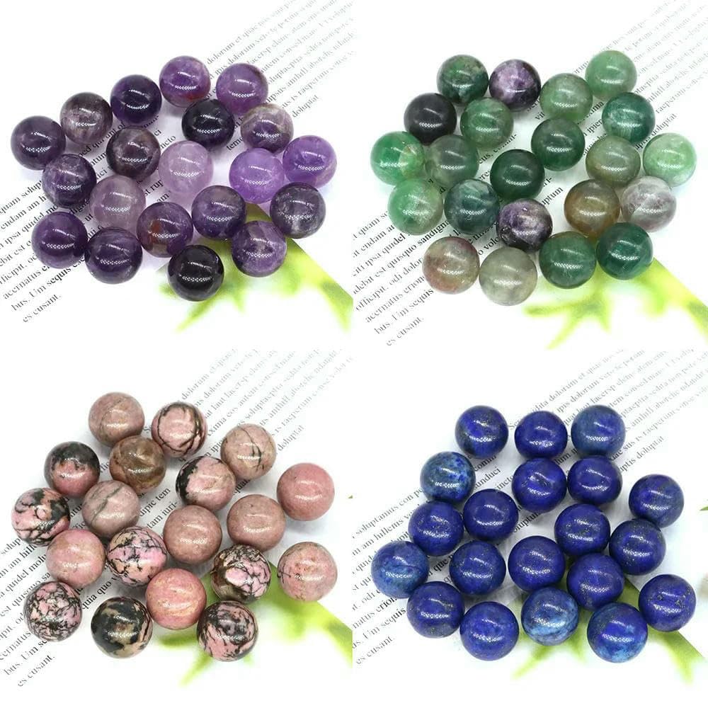 16 mm Mini-Kristallkugel, Naturstein, Kugel, Heimdekoration, Taschen-Edelstein, Reiki-Heilung, Quarz, Amethyst, runde Perle, Mineralprobe, Schwarzer Labradorit, 50 Stück