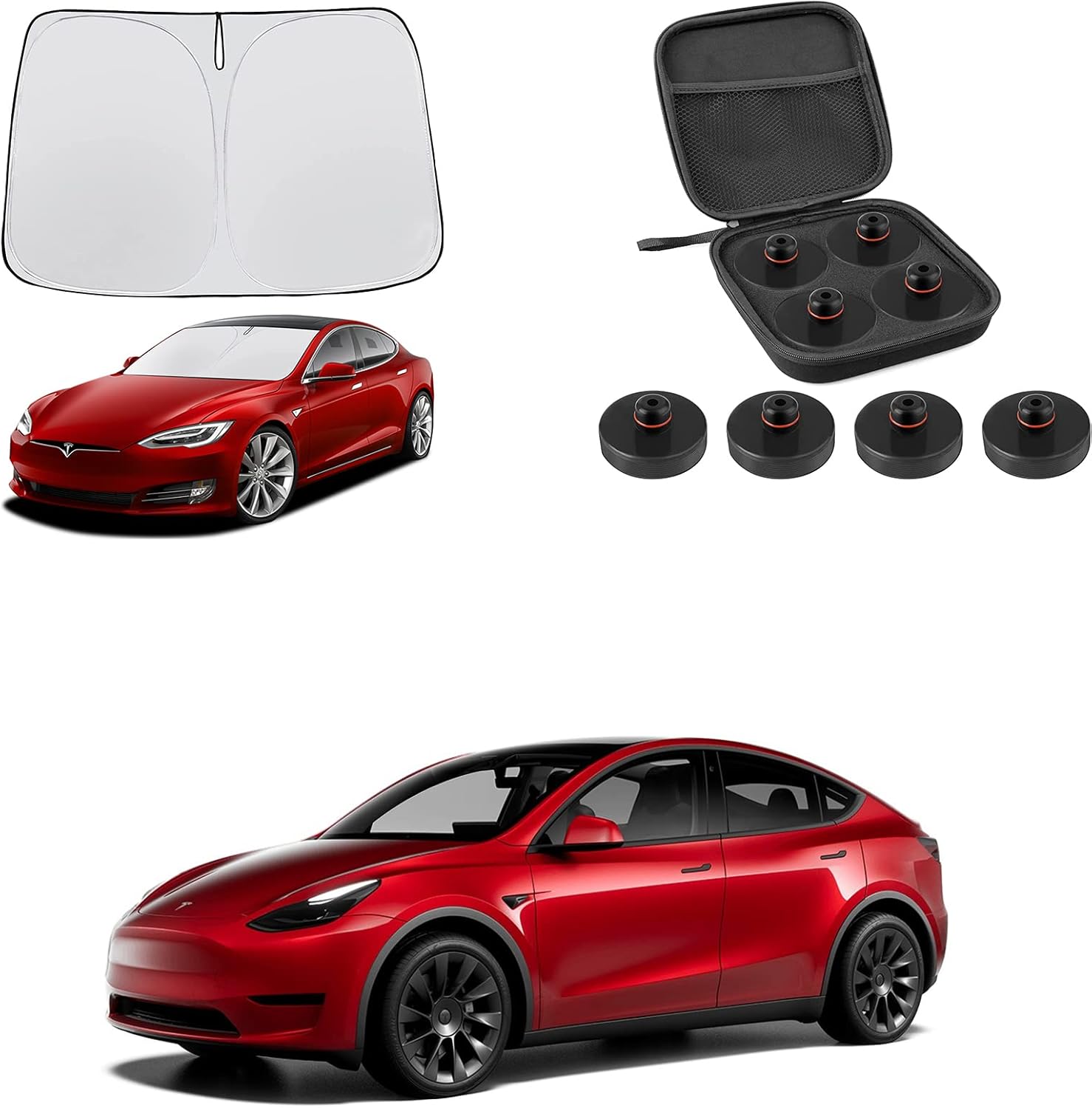 BASENOR Tesla Model S Windshield Sunshade and Jack Stand