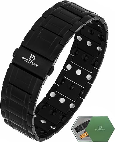 Miniatura 7 de Pulsera magnética para hombre, 6200 Gauss Power, elegante titanio negro con cierre de metal y longitud ajustable, 3 veces de fuerza, regalo para él