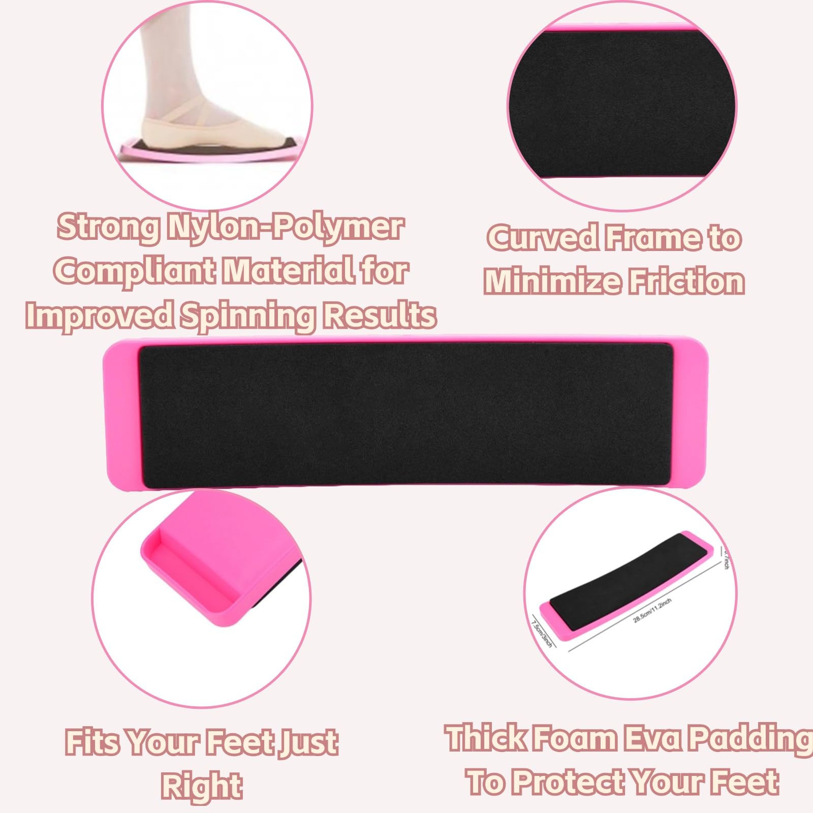 Horoper Planche De Rotation pour Tableau Planche Rotation pour Entraînement Ballet Dance Spinning Plate Portable Dance Spinning Plate Foot Balance Training Exercices de Rotation.