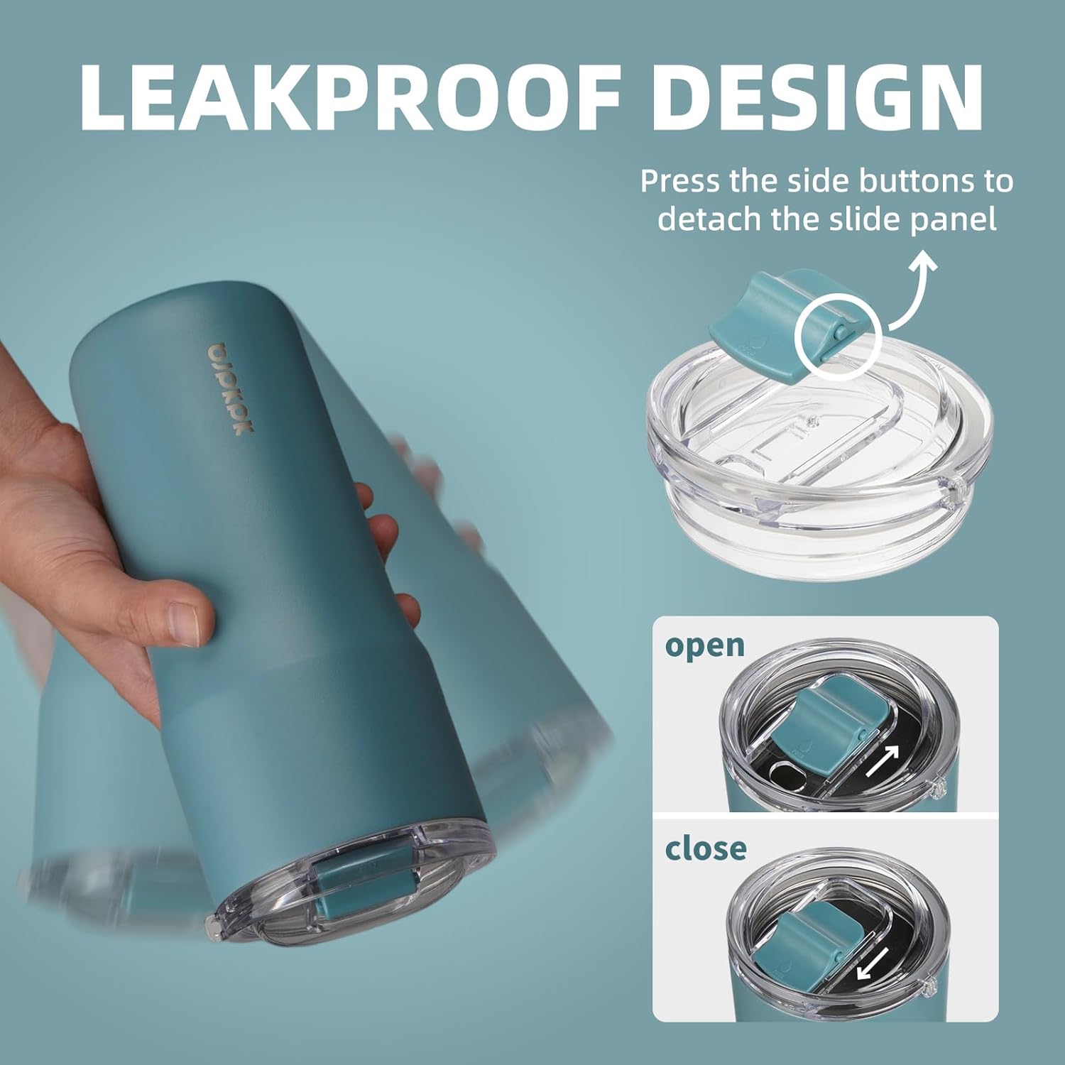 BJPKPK Insulated Tumbler,20oz Stainless Steel Tumbler with lid,Double Wall Travel Coffee Mug Thermal Cup,Keep Drinks Cold and Hot,Haze Blue - Image 3