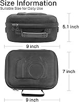 Vista 6 de RAIACE Funda rígida de transporte compatible con Canon EOS Rebel T7 / R100 / R50, para Sony, para cámara Nikon, funda protectora con bolsillo