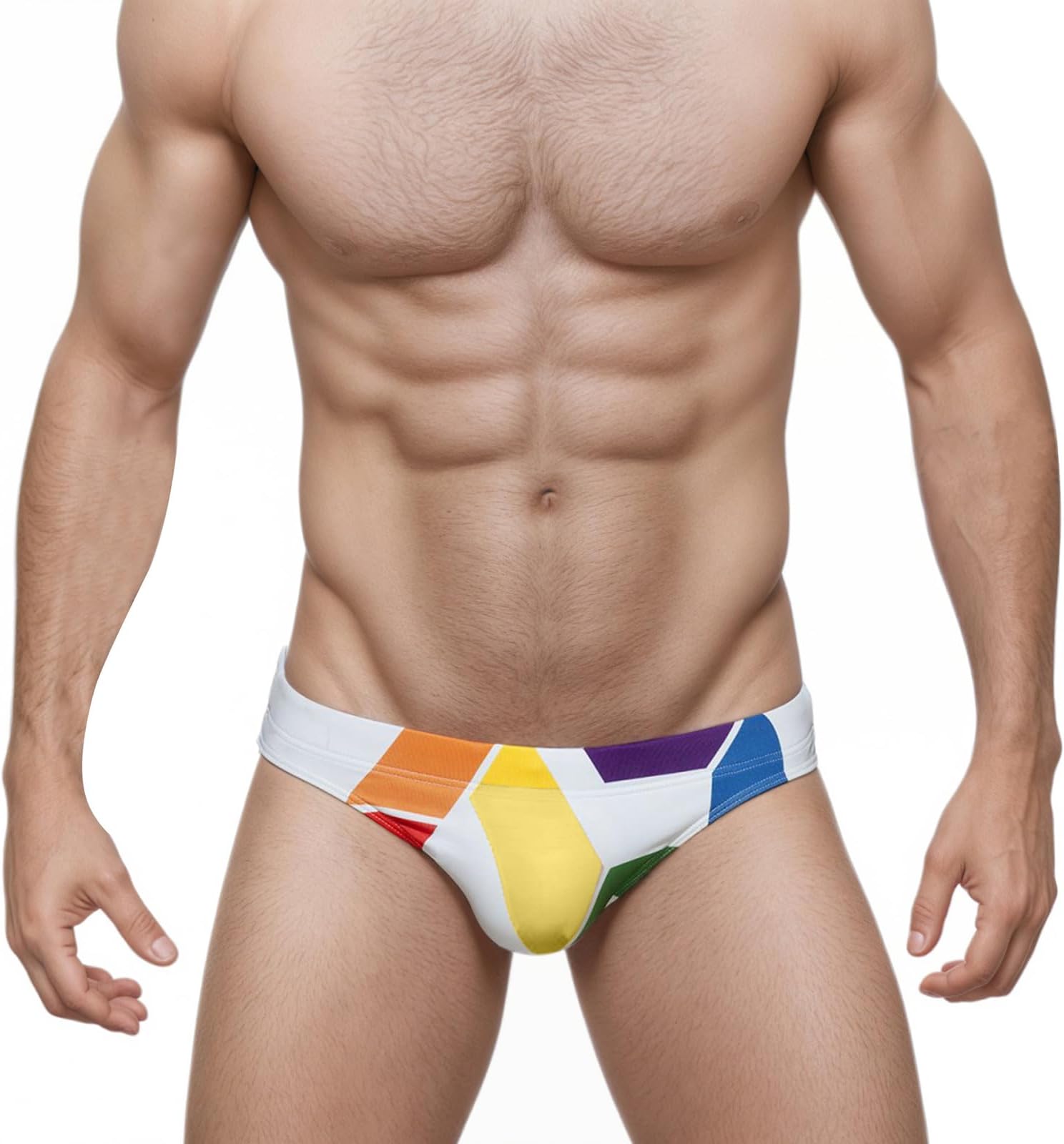 Men's Swimming Trunks Briefs Flower Print Low Waist Swimwear Elastic Beach Shorts Boxers Underwear