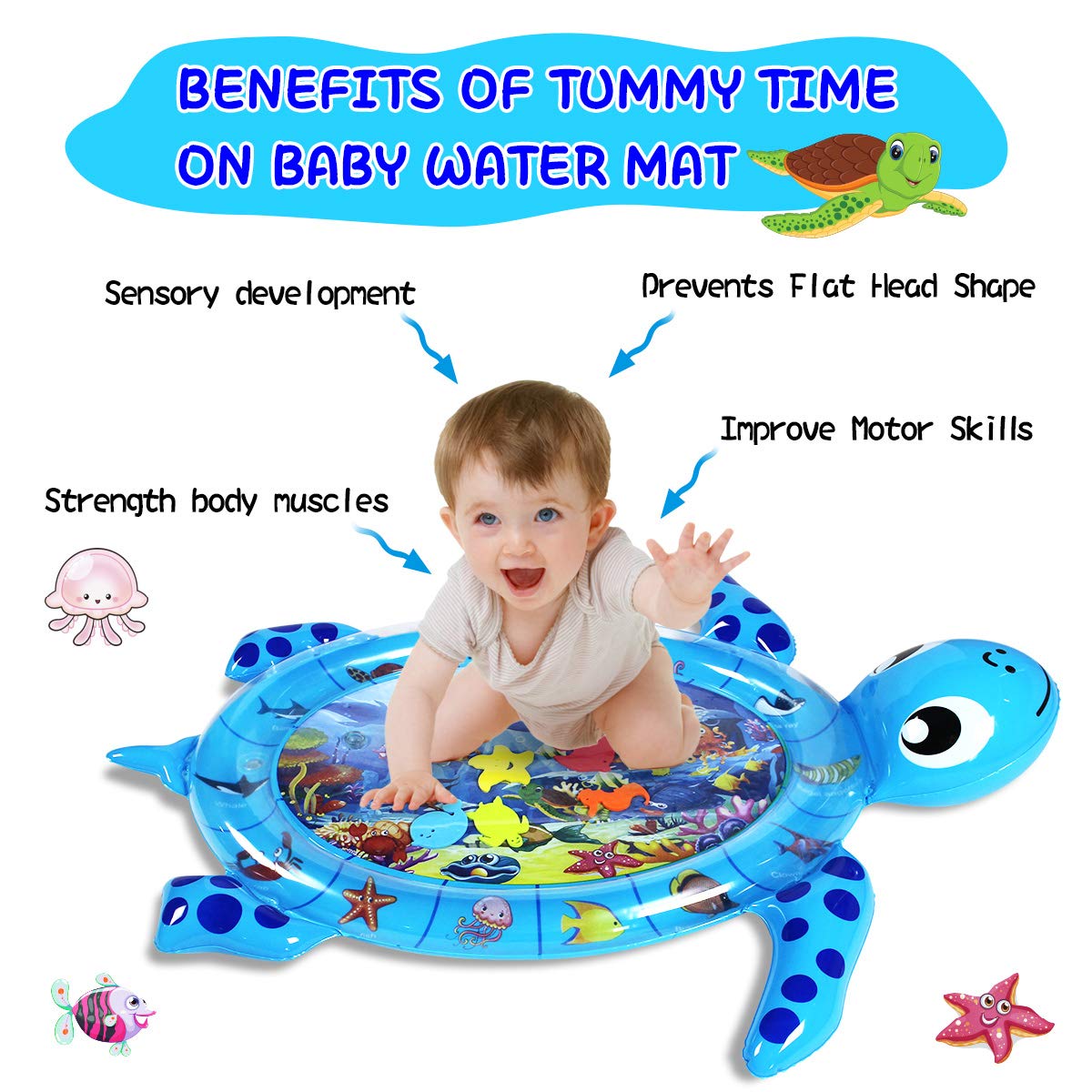 Baby Tummy time mat,Tummy time Water mat, Baby Toys 3-36 Months - Image 4
