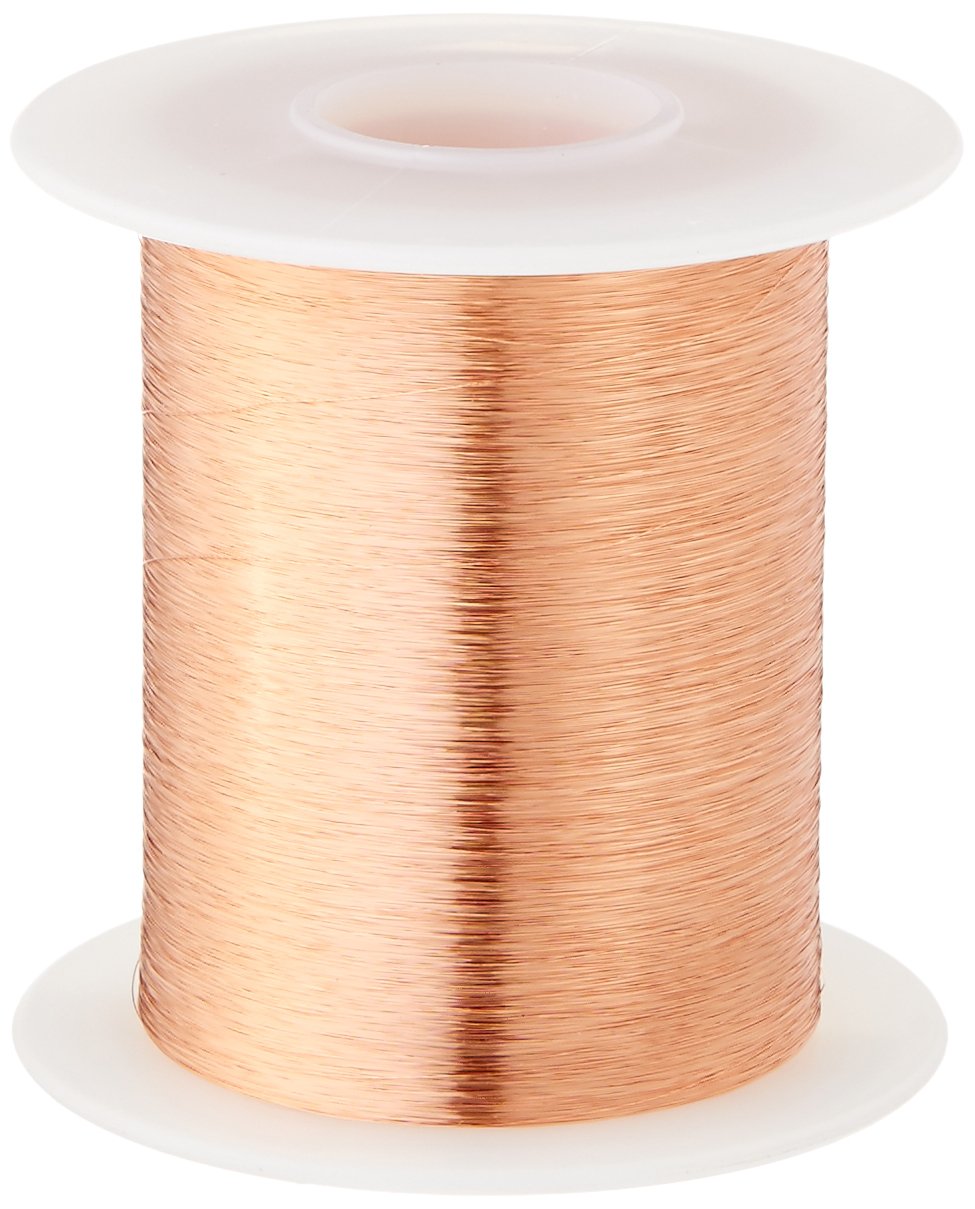 Magnet Wire, Enameled Copper Wire, 40 AWG, 8 oz, 16609' Length, 0.0034" Diameter, Natural