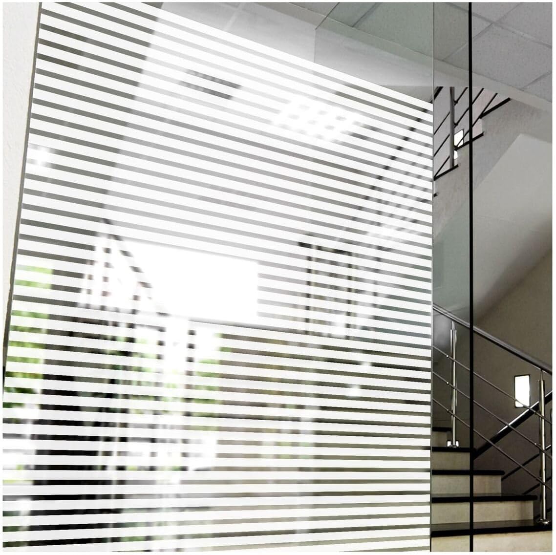 BDF BLVE Decorative Window Film Venetian Blind (1/2 Inch Wide Stripes) - 30in X 14ft