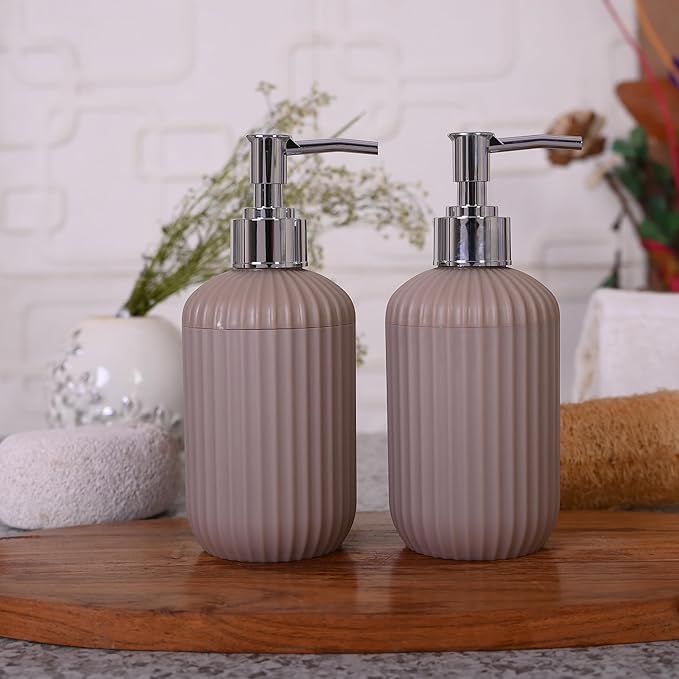 SHENRON Refillable Hand Soap Dispenser 250ml Unbreakable Liquid Soap/Shampoo/Hand wash/Sanitizer/Lotion Dispenser Plastic Bottle for Kitchen, Wash-Basin and Bathroom -250 ml (Mud)