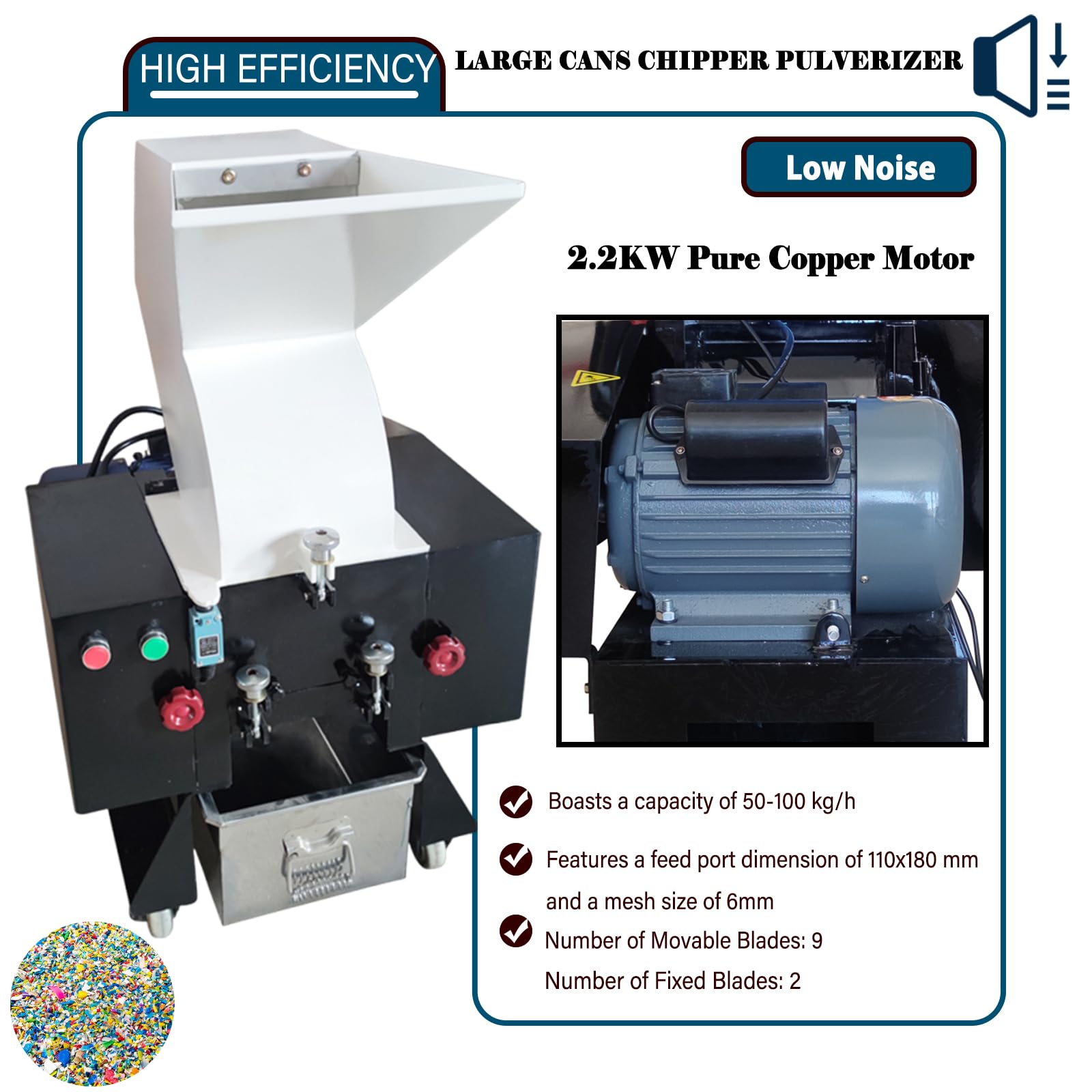 Amazon.com: EQCOTWEA Plastic Shredder Recycling Machine Cans 