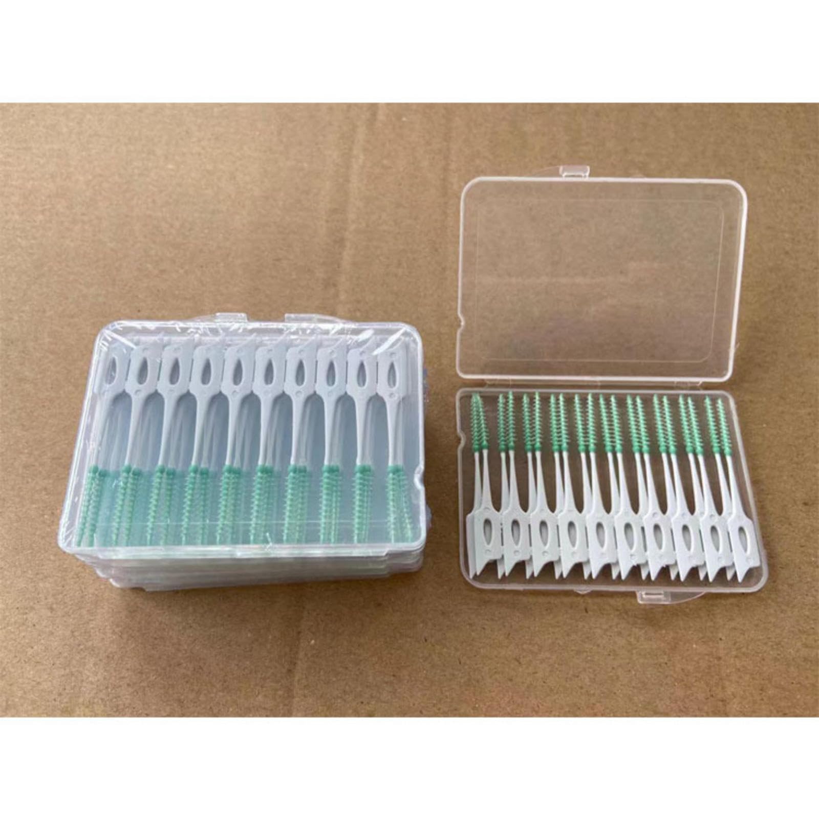 200 Packs of Oral Cleaning and Care Massage Pointed Interdental Brush Soft Bristle Soft Silicone Rotary Interdental Brush