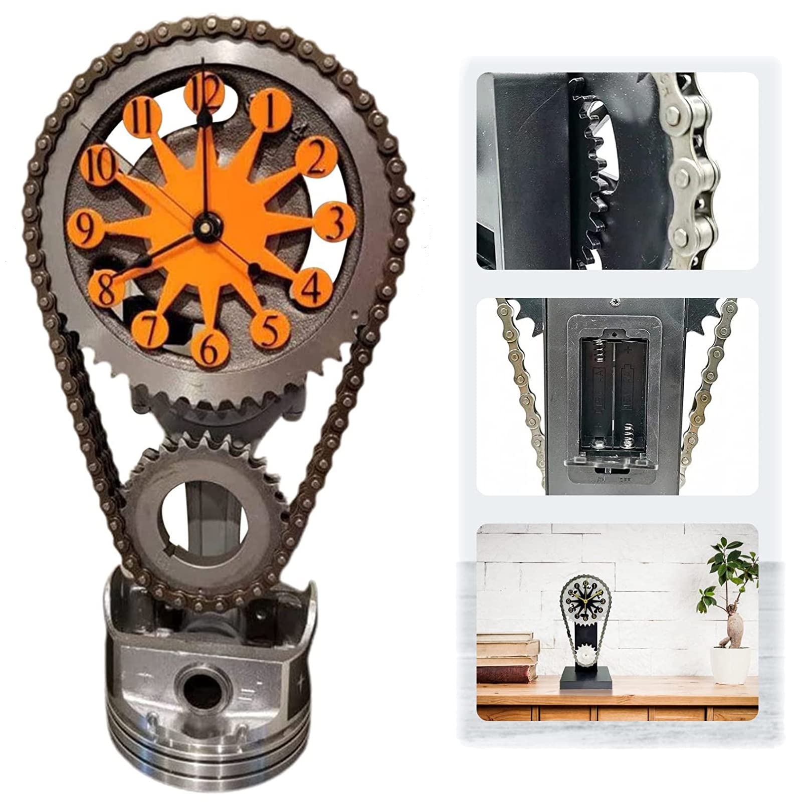 Amazon.co.jp: ムーブメントギアチェーン付きヴィンテージスチーム