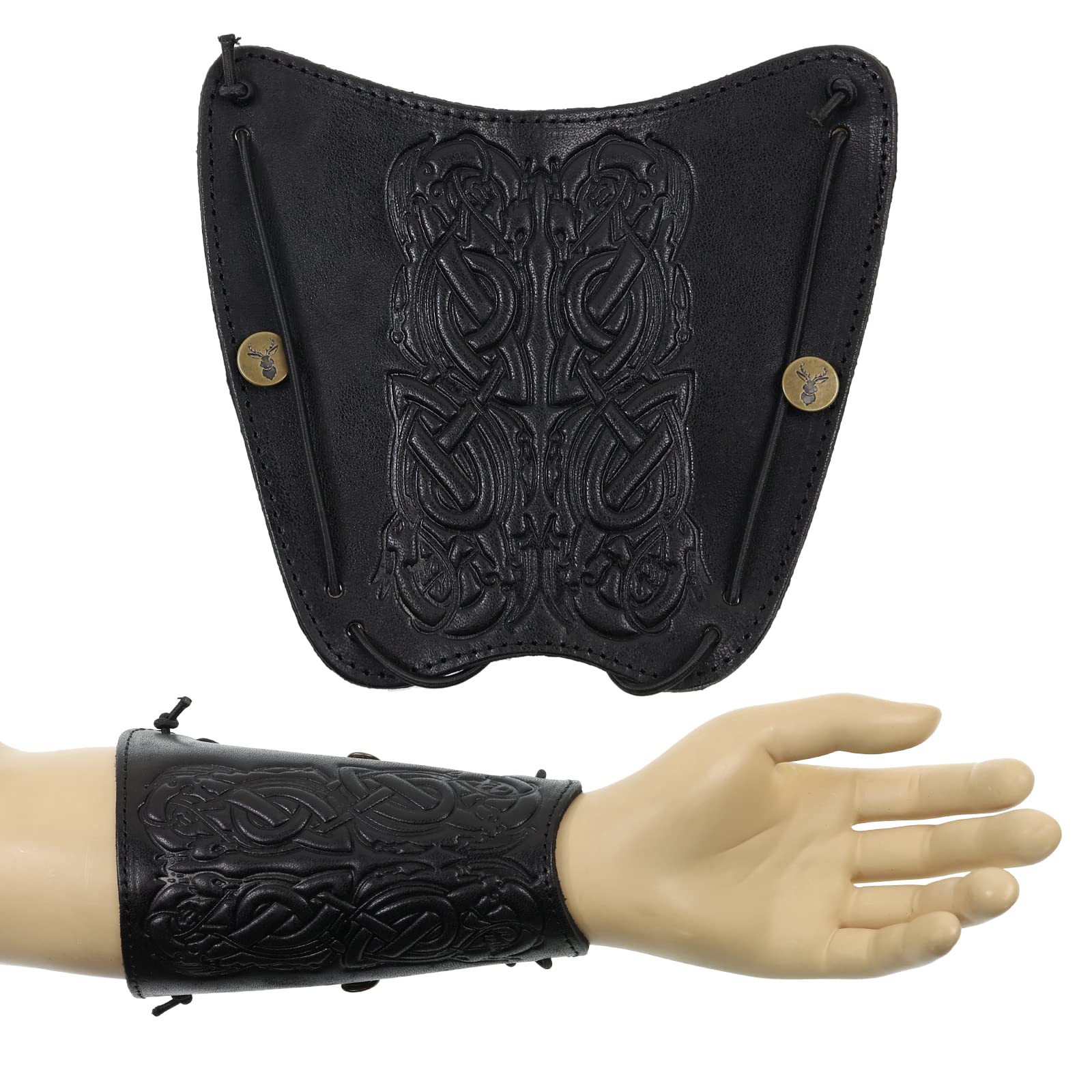 Jackalope Dragun, Shield, Armschutz, aus weichem Leder mit Ornament