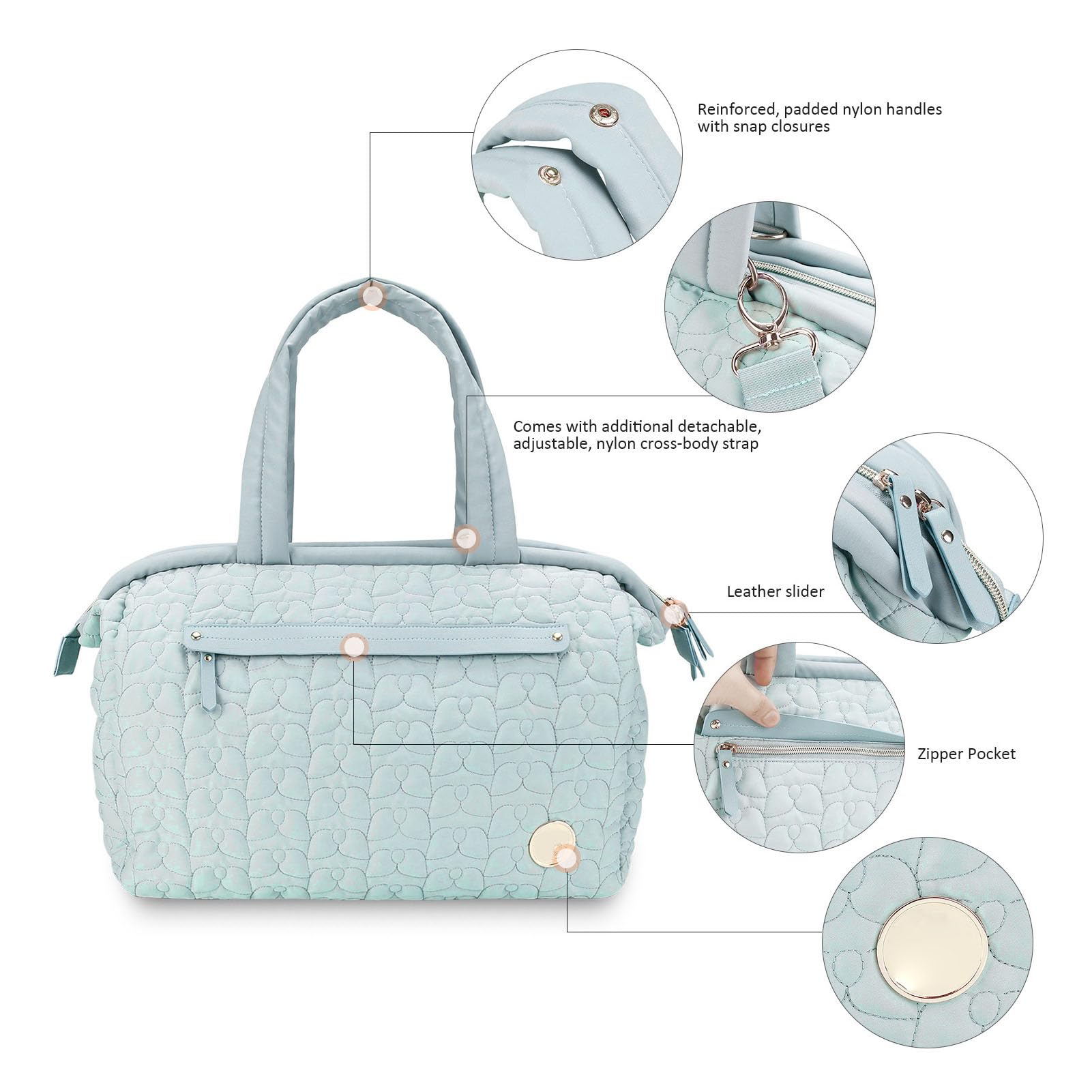 Gugxiom Borsa per Pannolini - Borse per Pannolini con Custodia per Ciuccio, Spallacci, Clip per Passeggino, Borsa per Mamma Grande Borsa per maternità Borsa da Viaggio per Mamma e papà