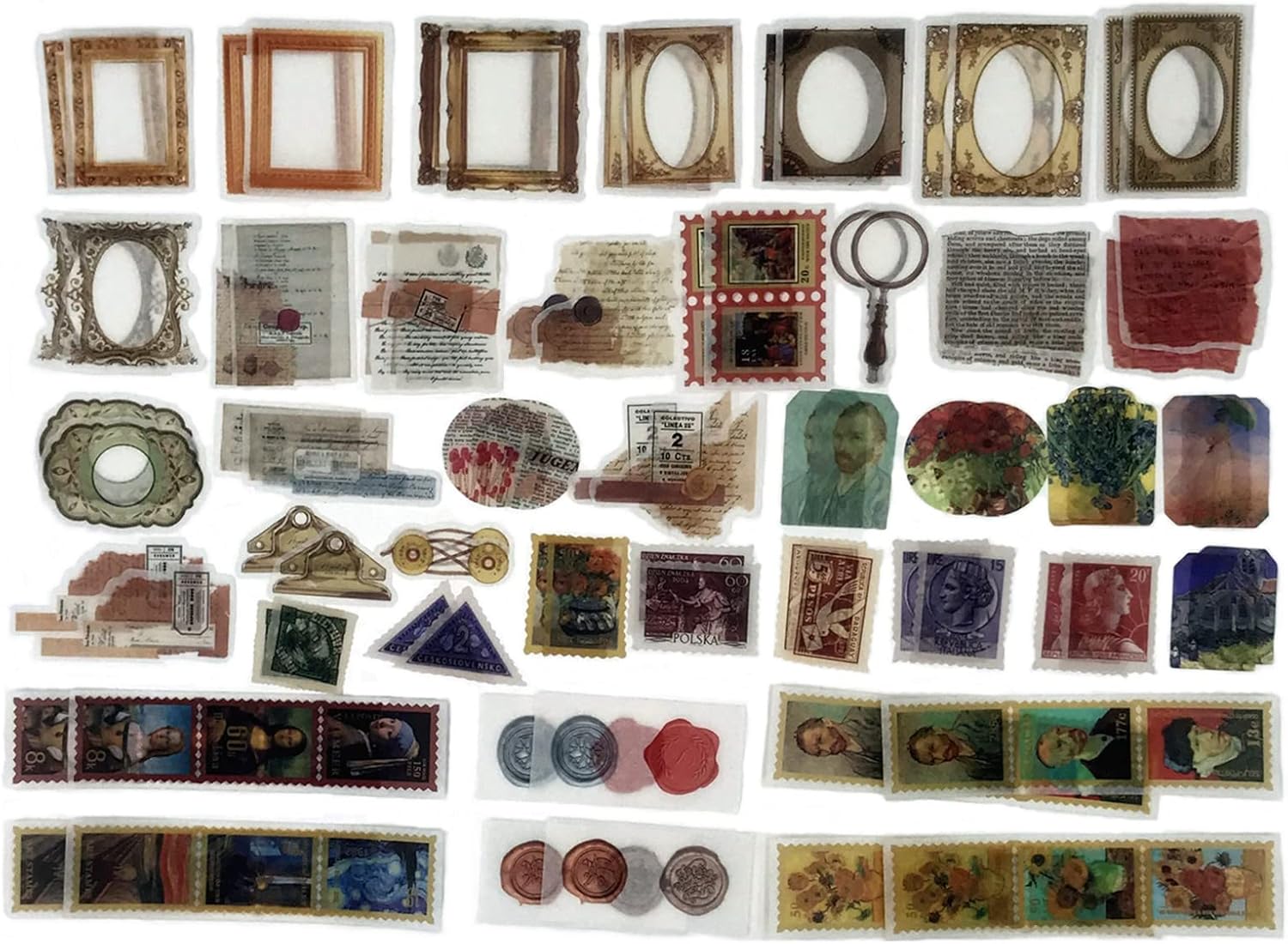 Esweny 200PCS Vintage Scrapbooking Supplies Kit for Journaling, Junk Journal Planners Aesthetic Cottagecore Room Decor Wall Art Collage Album(Artistic)