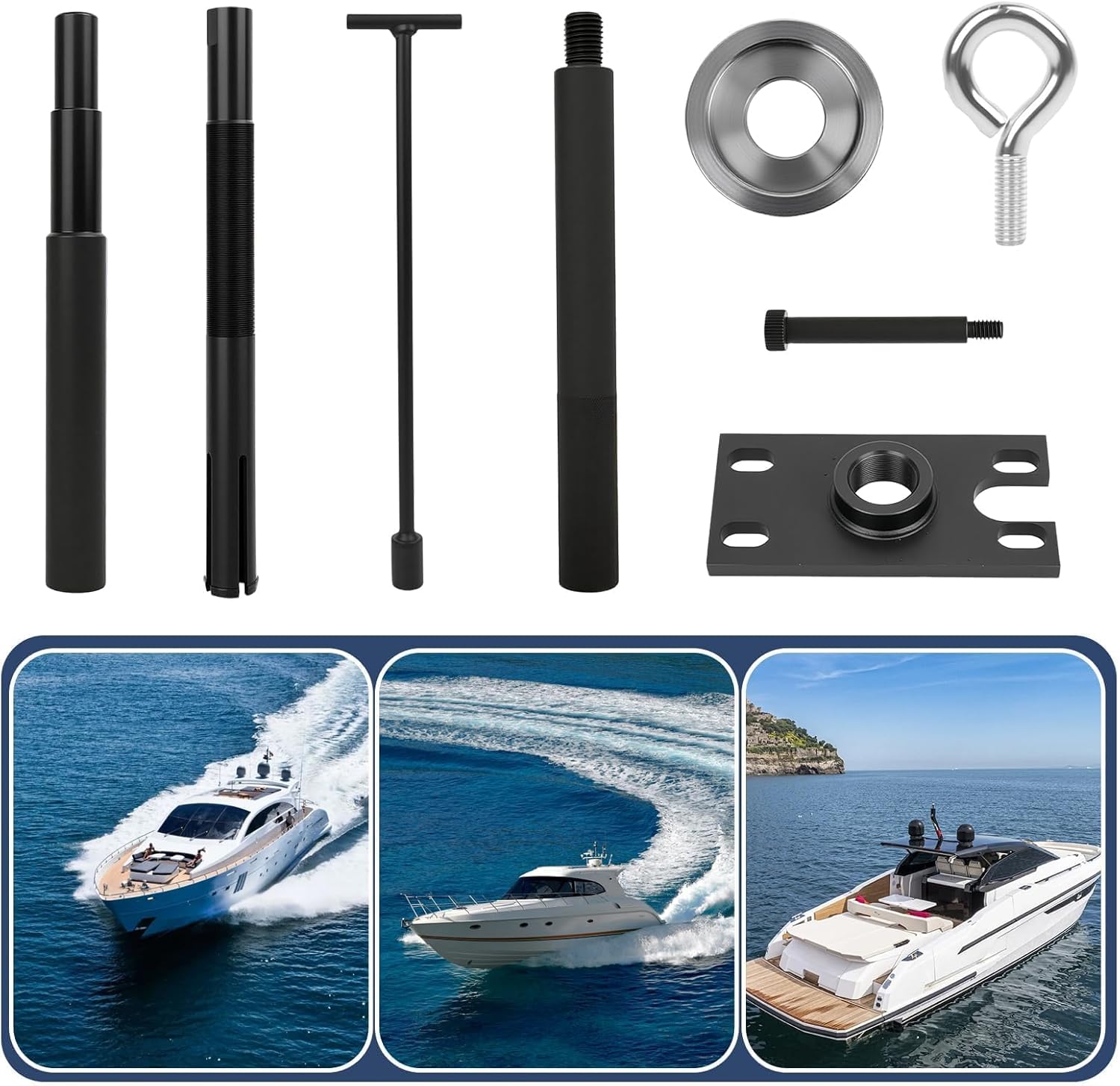 Gimbal Bearing Alignment and Install Kit, Engine Alignment Tool & Gimbal Bearing Puller Set Compatible with Mercruiser Alpha, Alpha 1, MR, Bravo, OMC Cobra, Volvo Penta
