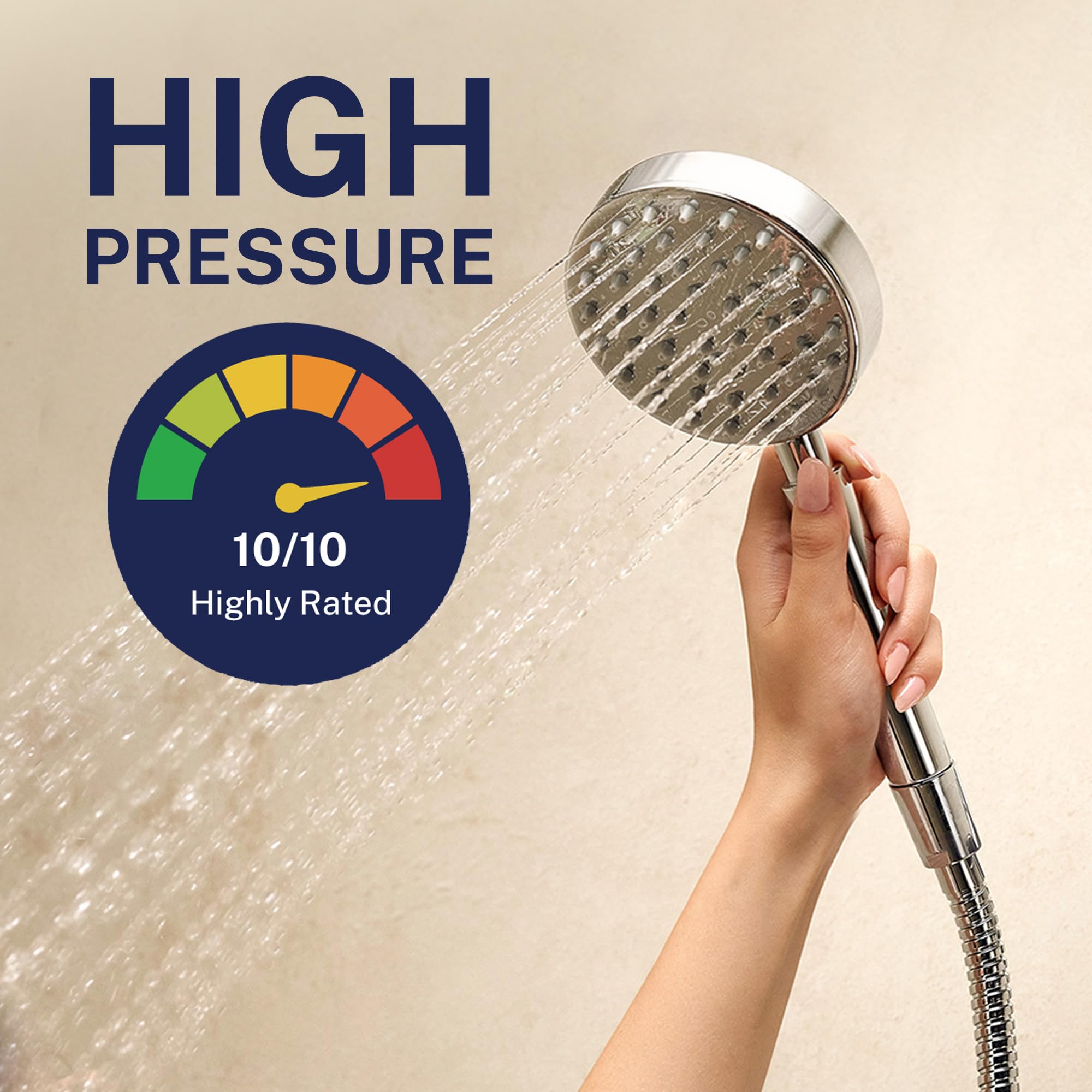 HammerHead Showers® ALL METAL Podwójna głowica prysznicowa Combo – szczotkowany nikiel – 20 cm deszczownica o wysokim przepływie i ręczna głowica prysznicowa wysokie ciśnienie z wężem 1,8 m – podwójne