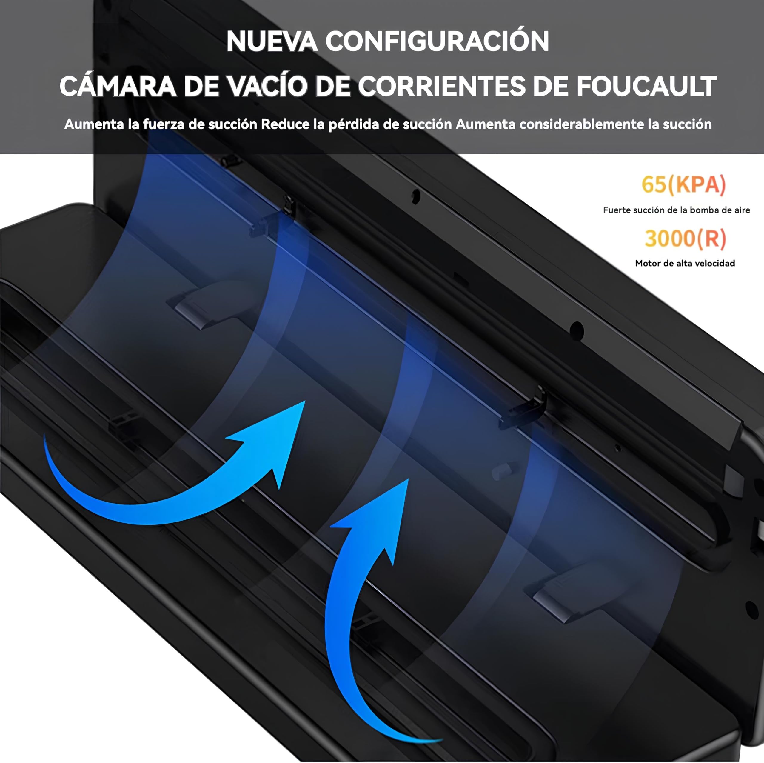 Envasadora al Vacío Doméstica Profesional - Selladora de Alimentos con Succión 80Kpa y 5 Modos para Conservación Óptima de Comida Fresca — view 6