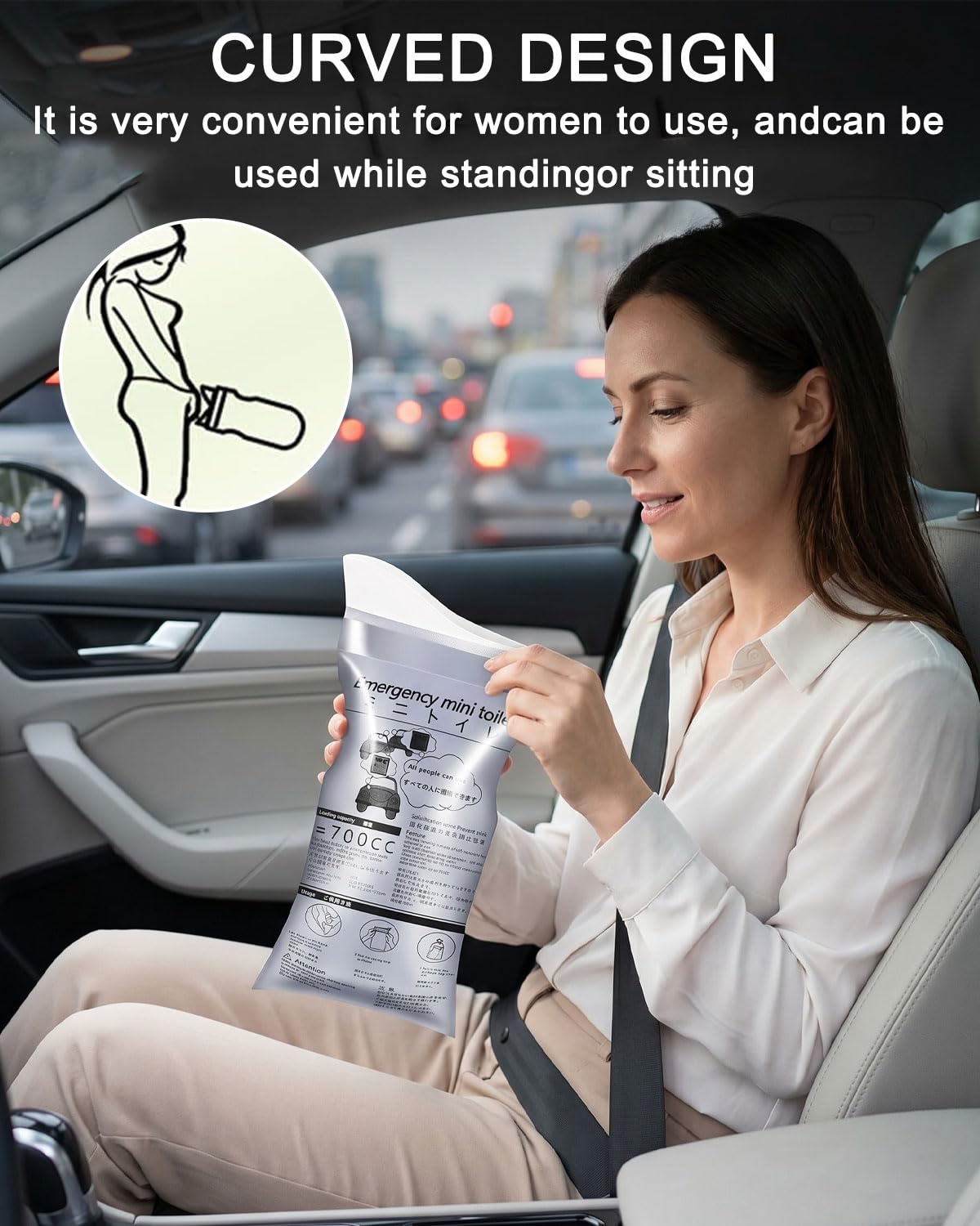 DAFNE 8Pcs Contenitore USA e Getta Urina, Urinatoio da Viaggio, Sacchetti Vomito da Viaggio, Sacchetti per Toilette da Campeggio, Viaggi, Ingorghi, WC Portatile per Uomini, Donne(700ml)