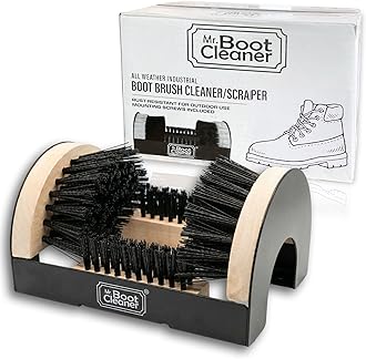 Heavy Duty Wooden Shoe Brush Cleaner Outdoor Floor Mount or Portable, Commercial Boot Scraper/Scrubber with Hardware