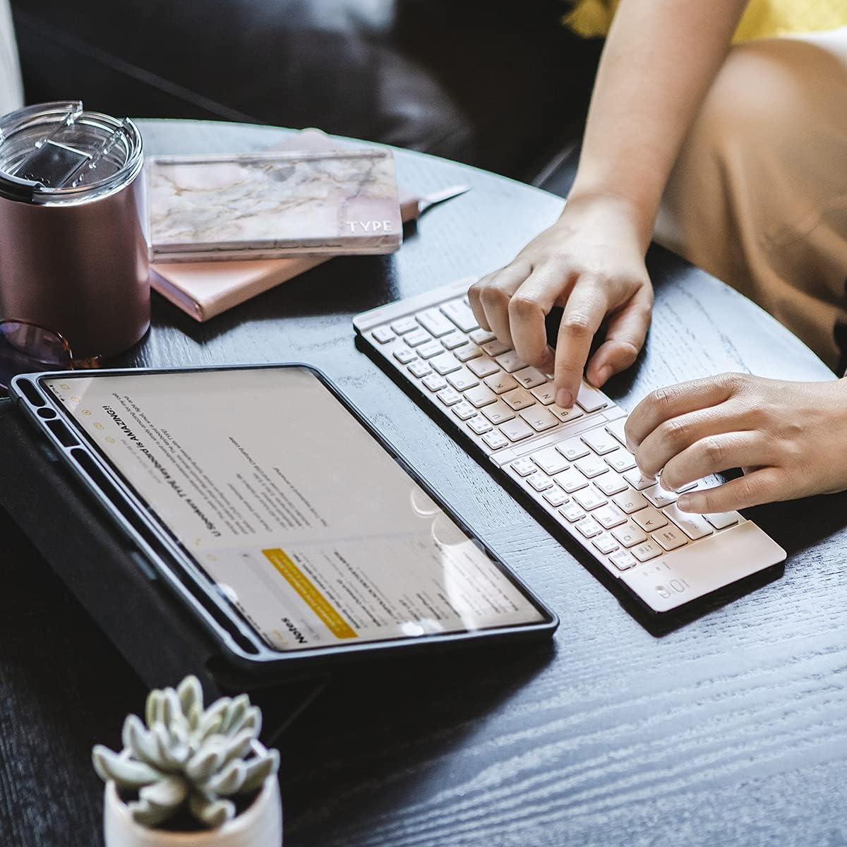 Authentic Crazy Deals Type Wireless Keyboard (Gemstone)- Foldable, Pocket Size, Bluetooth, for Smart Phones and Tablets, 60 Days of Battery on Standby and 2-3 Weeks of Battery Power While in Continuous use, Aluminum.