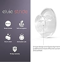 Vista 2 de Elvie Stride - Protector de leche para extractor de leche materna, 0.945 in, brida de pezón para bombear leche materna, accesorios y esenciales