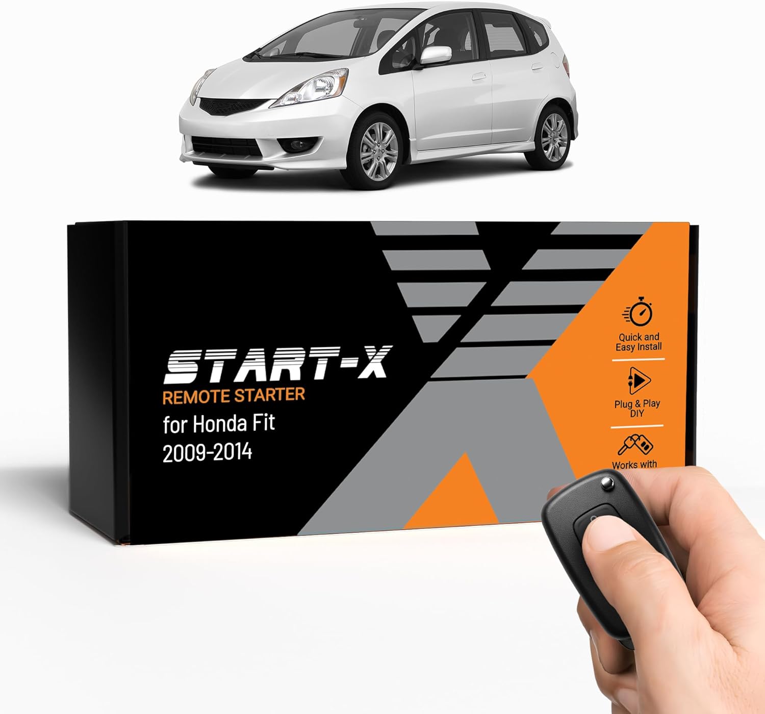 Start-X Remote Starter Kit for Honda Fit (2009, 2010, 2011, 2012, 2013, 2014) Vehicles | Key Ignition | Plug & Play Install | Lock 3X to Remote Start | Zero Wire Splicing