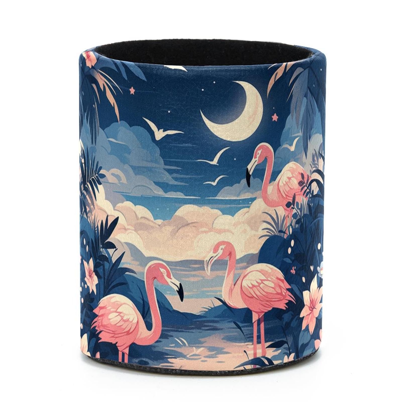 VAPOKF Round Pencil Holders for Desk, Flamingo Pen Holders Pen Pot Makeup Brushes Storage Desktop Stationery Supplies Organiser for Home Office