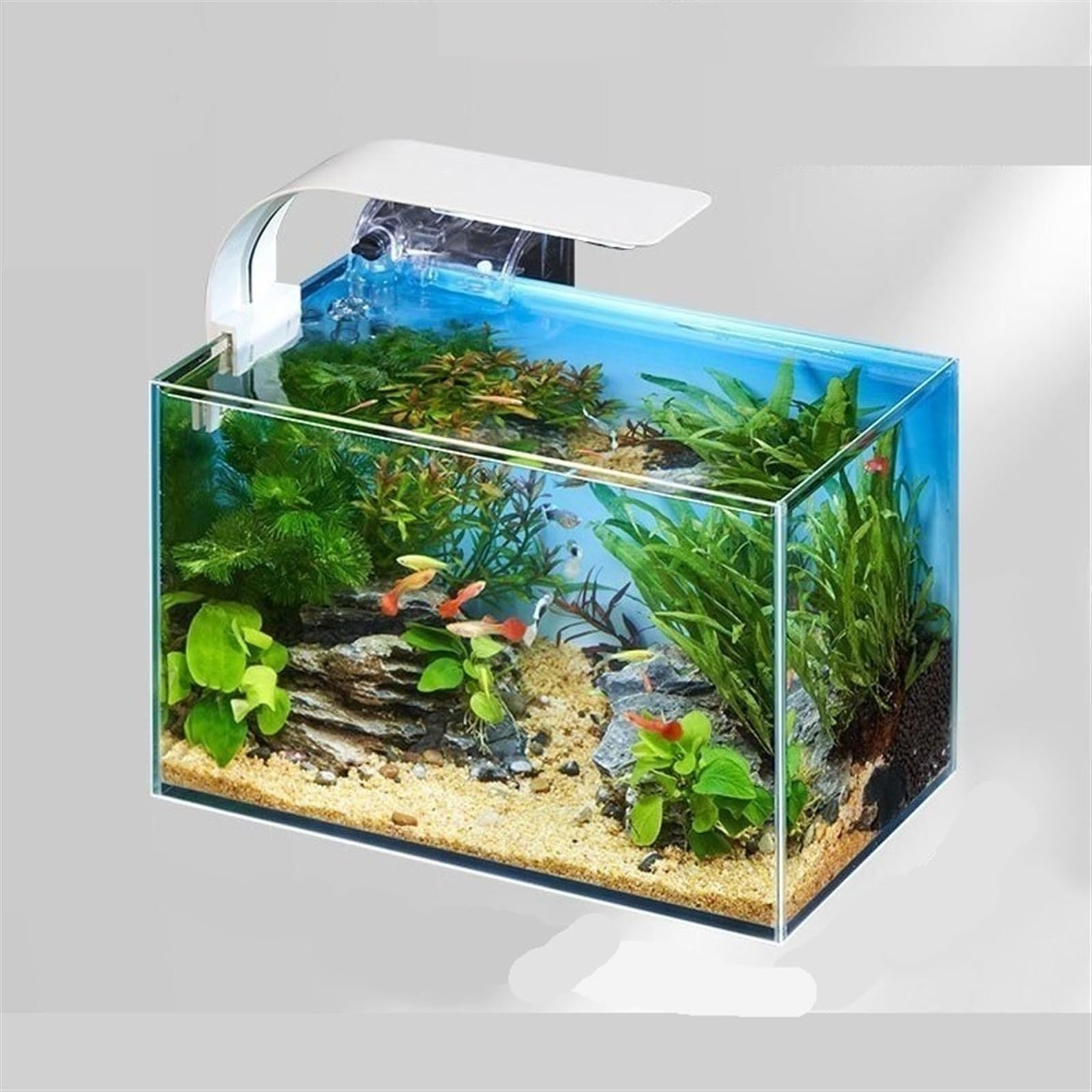 Acuario Acuario de Vidrio con Forma de Tortuga Rectangular, Estilo península, de Primera Calidad, Ultra Transparente, sin Bordes Peces Acuario